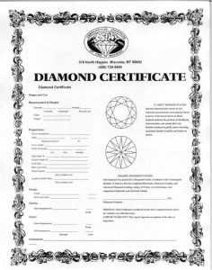 diamond certificate