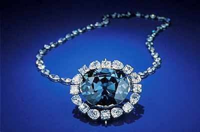 the hope diamond set on a chain & pendant