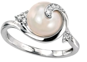 pearl diamond rings