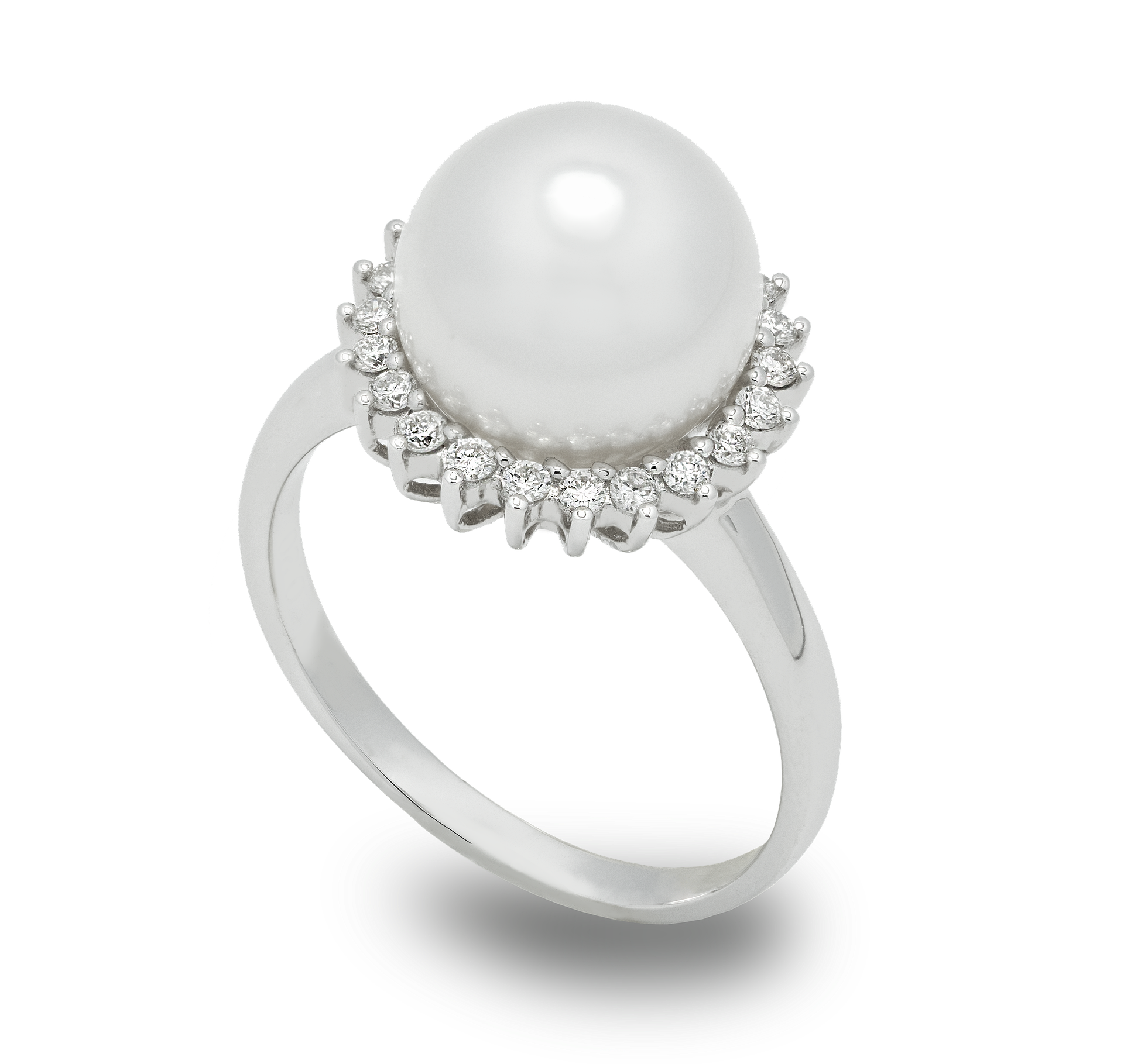 pearl and diamond rings